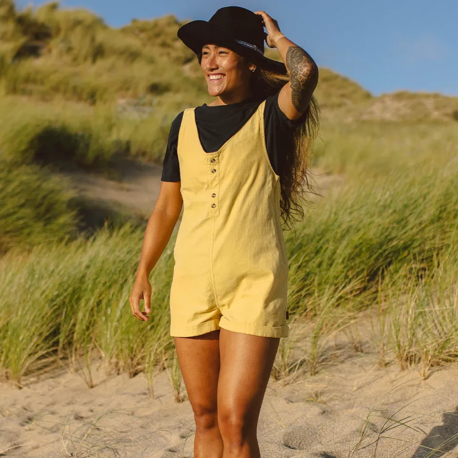 Shorts|Jumpsuits & Playsuits>Passenger Fun Days Recycled Cord Playsuit Jojoba