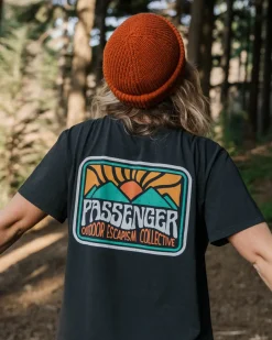 Tops & T-Shirts>Passenger Golden Hour Recycled Cotton Oversized T-Shirt Black