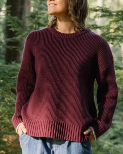 Knitwear|Women's Outlet>Passenger Gondwana Classic Knitted Jumper Wine