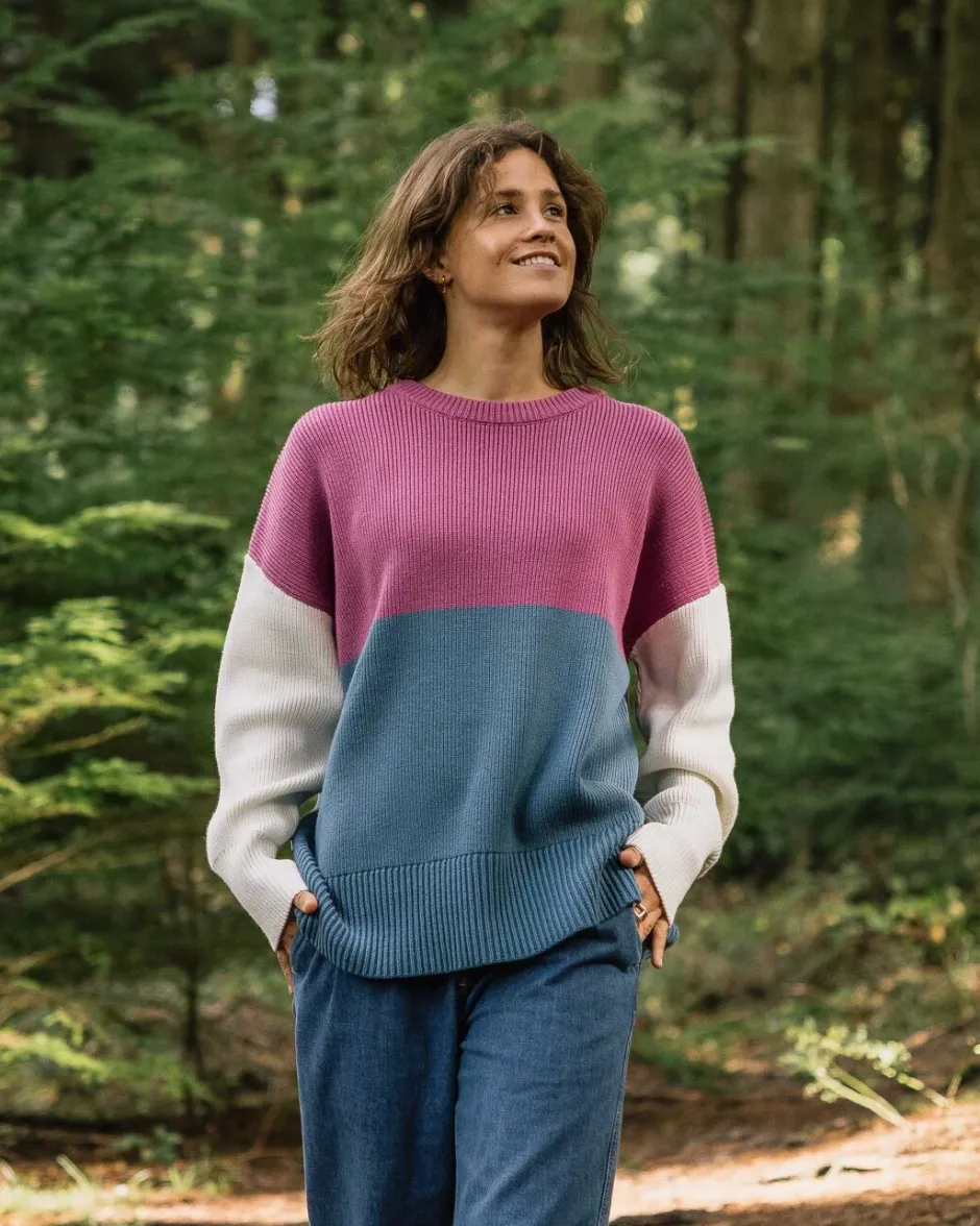 Knitwear|Women's Outlet>Passenger Gondwana Organic Oversized Knitted Jumper Washed Blue