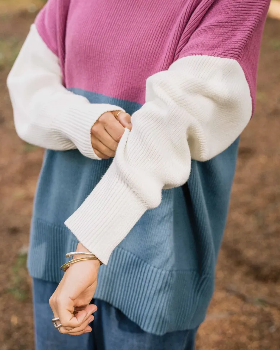 Knitwear|Women's Outlet>Passenger Gondwana Organic Oversized Knitted Jumper Washed Blue