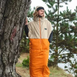 Accessories|Blankets>Passenger Good Times Recycled Sleep Sack Chinchilla Brown/ Sunrise Orange