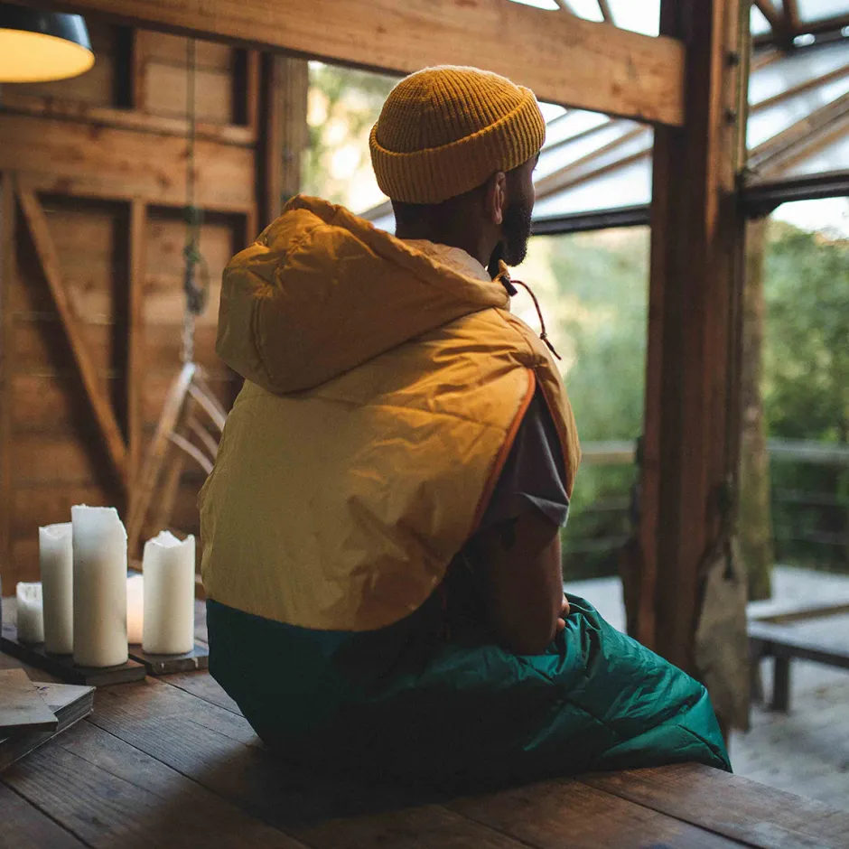 Accessories|Blankets>Passenger Good Times Recycled Sleep Sack Ochre Yellow/ Storm Green