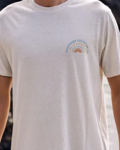 T-Shirts & Tank Tops|Men's Outlet>Floris van Bommel Good Vibes Recycled Cotton T-Shirt Milky Marl