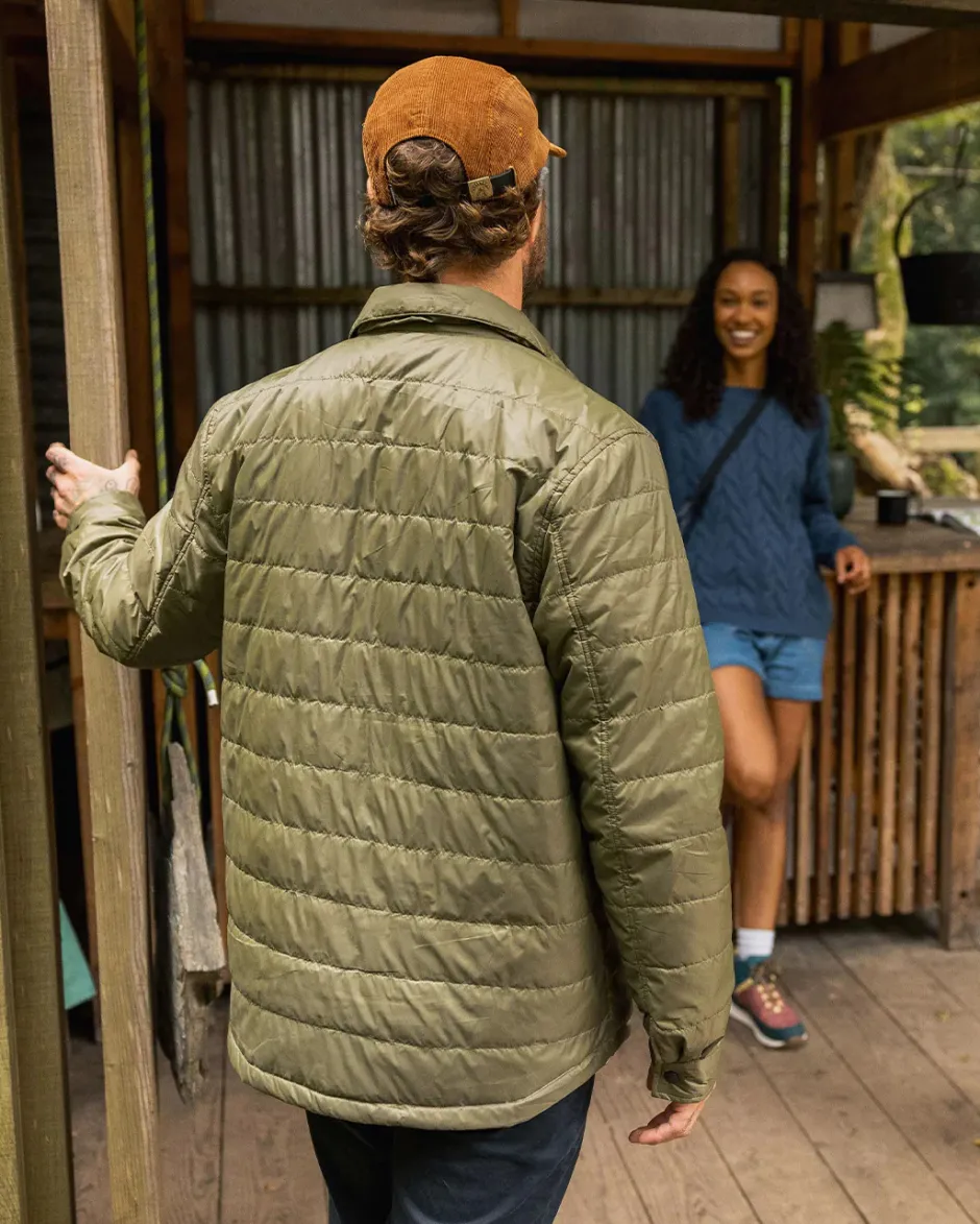 Shirts|Overshirts>Passenger Grain Recycled Insulated Overshirt Khaki