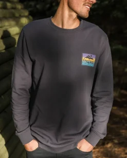 Hoodies & Sweatshirts|Men's Outlet>Passenger Grounded Organic Cotton Sweatshirt Charcoal