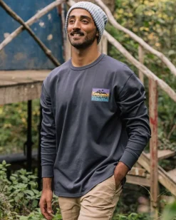 T-Shirts & Tank Tops|Men's Outlet>Passenger Grounded Organic Relaxed Fit LS T-Shirt Charcoal
