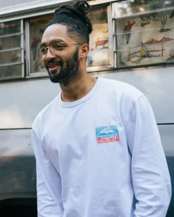 T-Shirts & Tank Tops|Men's Outlet>Floris van Bommel Grounded Organic Relaxed Fit LS T-Shirt White