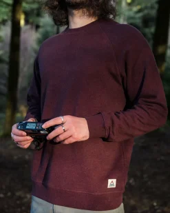 Hoodies & Sweatshirts|Men's Outlet>Passenger Heritage Organic Cotton Sweatshirt Wine Marl