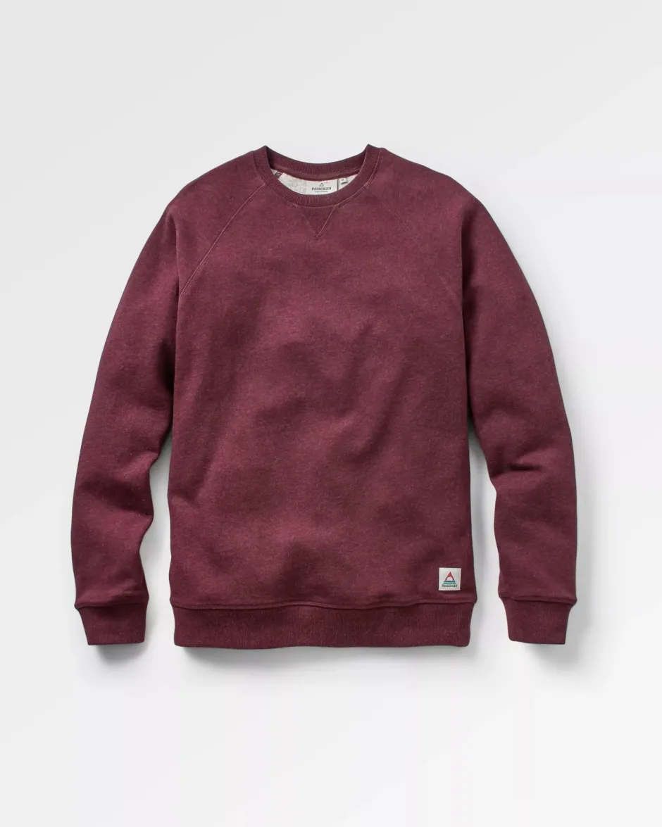 Hoodies & Sweatshirts|Men's Outlet>Passenger Heritage Organic Cotton Sweatshirt Wine Marl