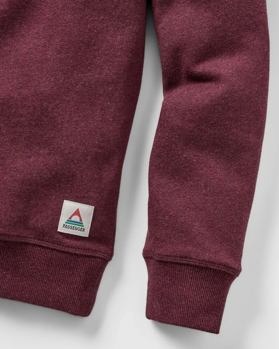 Hoodies & Sweatshirts|Men's Outlet>Passenger Heritage Organic Cotton Sweatshirt Wine Marl