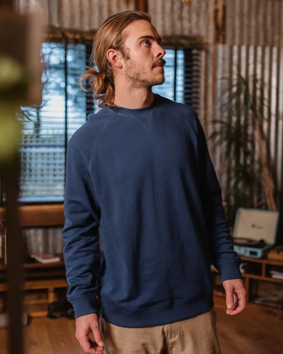 Hoodies & Sweatshirts|Best Sellers>Passenger Heritage Recycled Cotton Sweatshirt Dark Denim