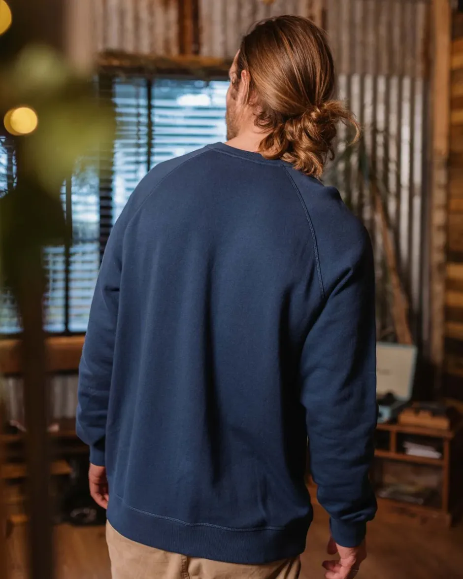 Hoodies & Sweatshirts|Best Sellers>Passenger Heritage Recycled Cotton Sweatshirt Dark Denim