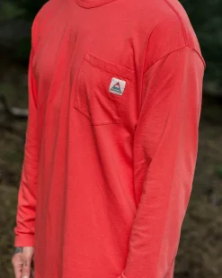 T-Shirts & Tank Tops|Men's Outlet>Passenger Heritage Recycled Relaxed Fit LS T-Shirt Cardinal