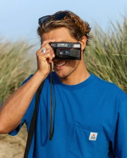 T-Shirts & Tank Tops|Men's Outlet>Floris van Bommel Heritage Recycled Relaxed Fit T-Shirt True Blue