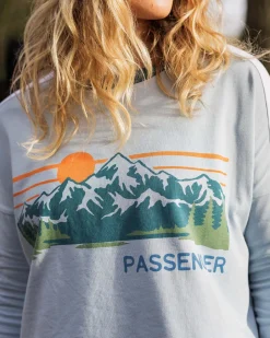 Tops & T-Shirts|Women's Outlet>Passenger Hilltop Organic Cotton LS T-Shirt Blue Fog