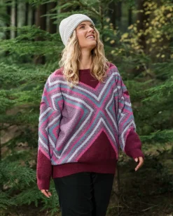 Knitwear|Women's Outlet>Passenger Homestead Oversized Recycled Knitted Jumper Wine