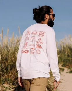 T-Shirts & Tank Tops|Men's Outlet>Passenger Icon Recycled Cotton LS T-Shirt White