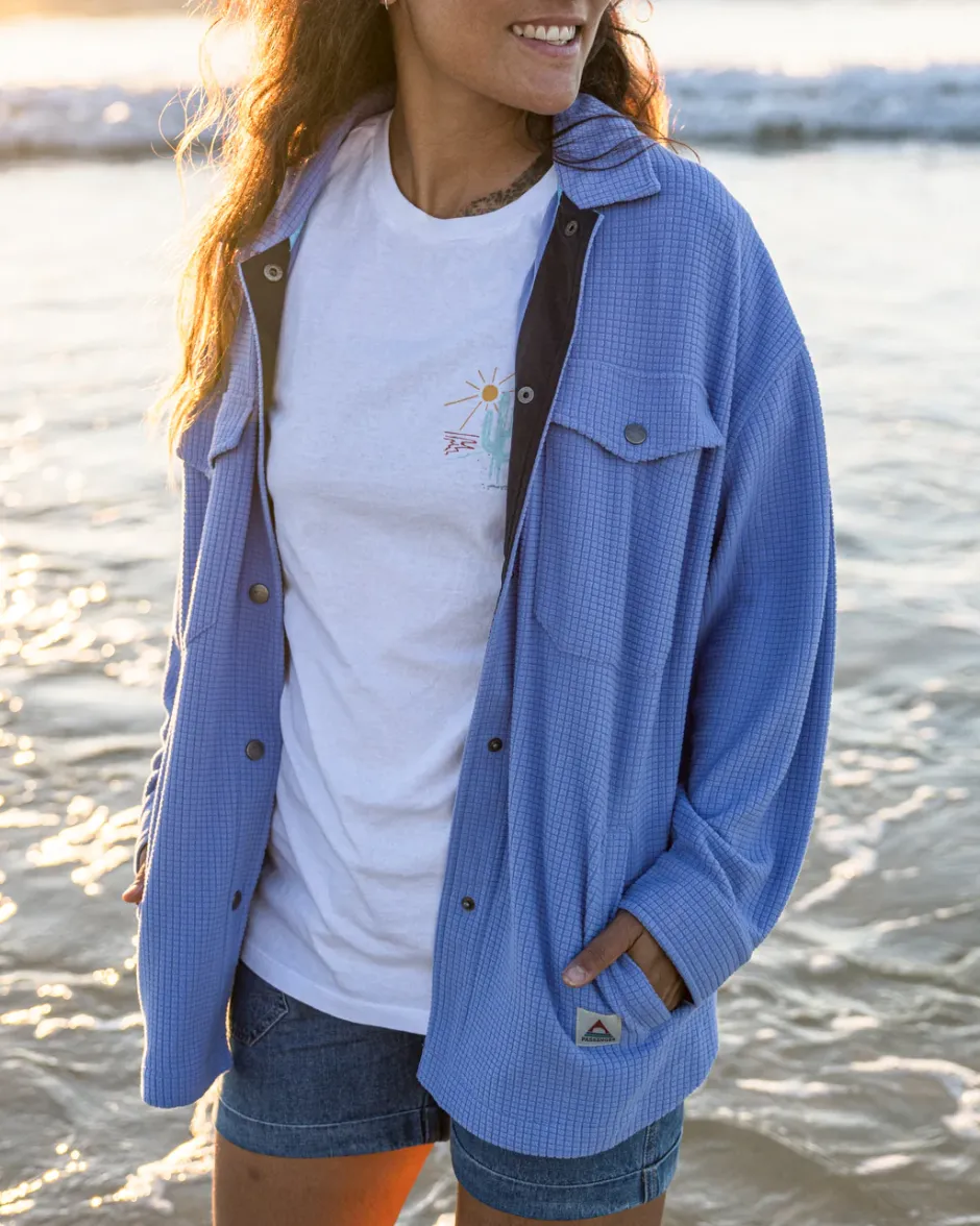 Shirts|Fleece>Passenger Iguazu Grid Polar Fleece Shirt Baja