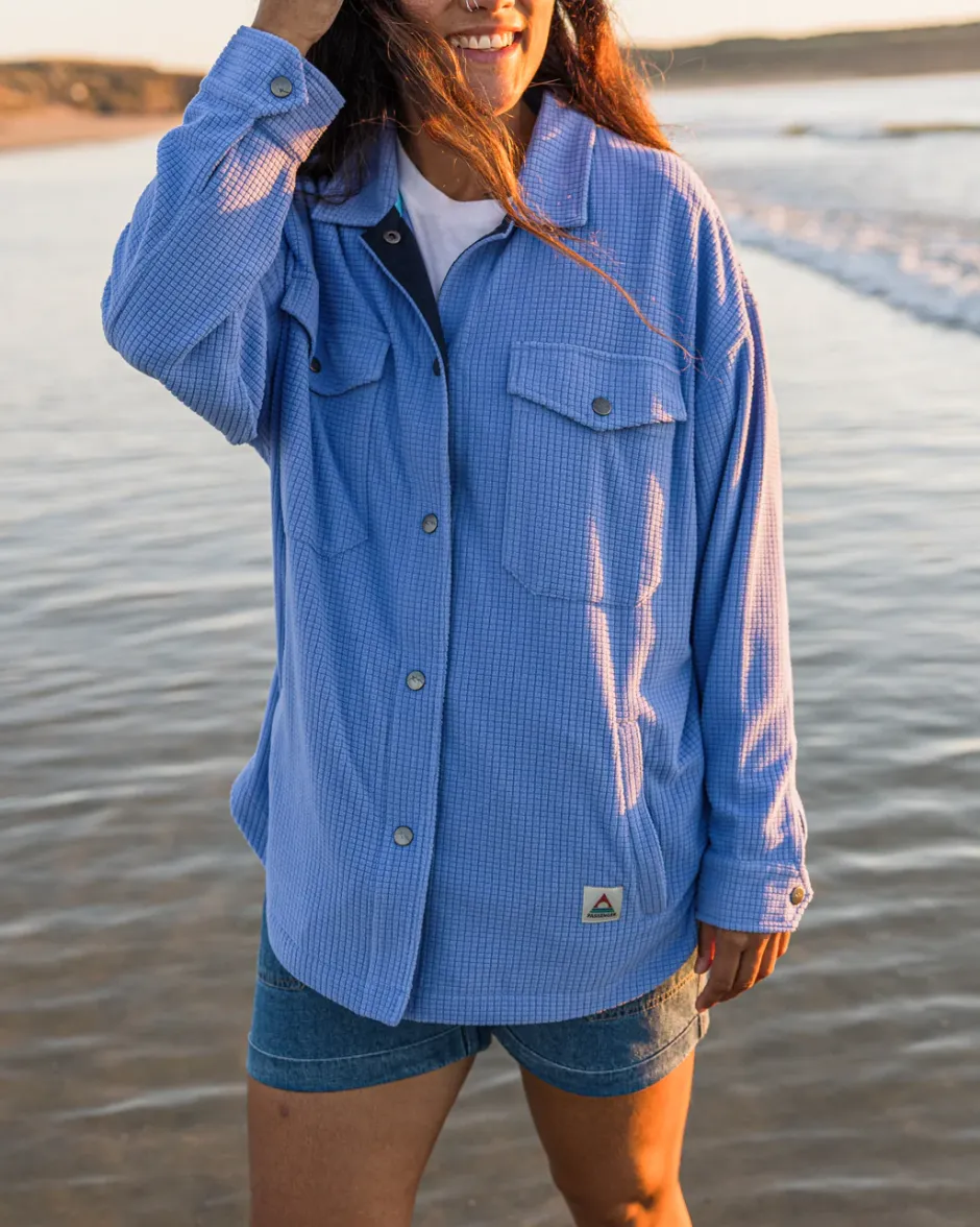 Shirts|Fleece>Passenger Iguazu Grid Polar Fleece Shirt Baja