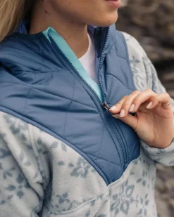 Fleece|Fleece>Passenger Juana Recycled Polar Hooded Fleece Large Tile Washed Blue