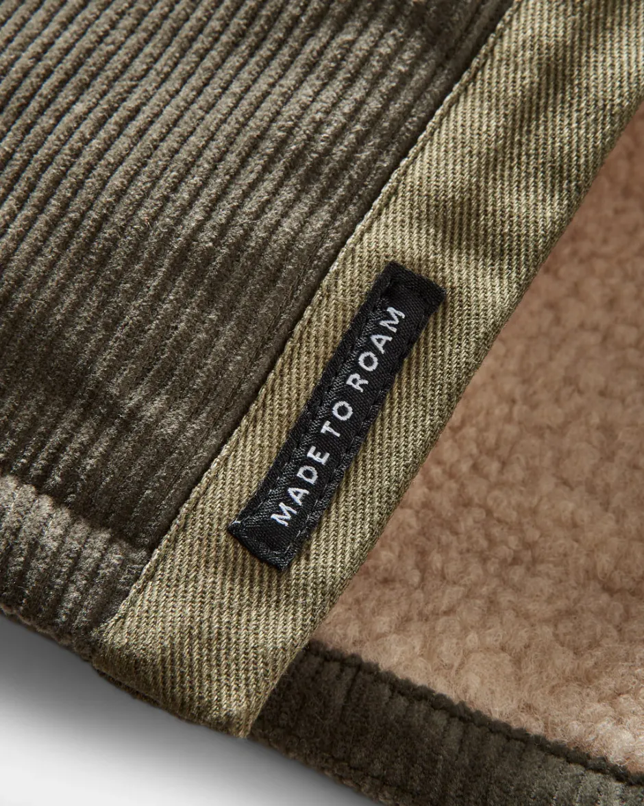 Shirts|Best Sellers>Passenger Kodiak Sherpa Lined Cord Overshirt Dusty Olive