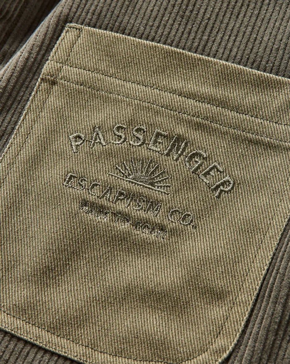 Shirts|Best Sellers>Passenger Kodiak Sherpa Lined Cord Overshirt Dusty Olive