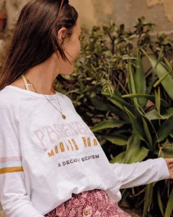Tops & T-Shirts|Best Sellers>Passenger La Sarena Recycled Cotton Oversized LS T-Shirt White
