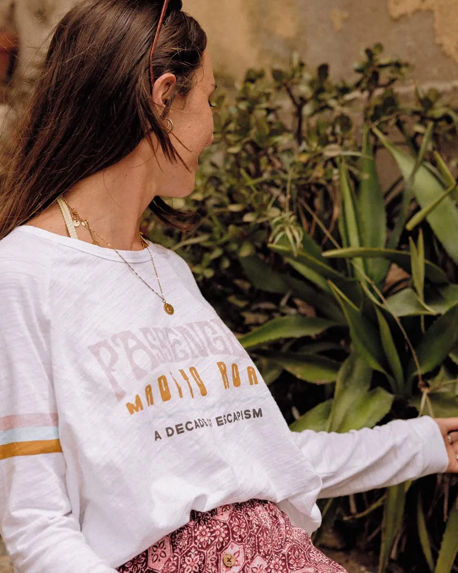Tops & T-Shirts|Best Sellers>Passenger La Sarena Recycled Cotton Oversized LS T-Shirt White