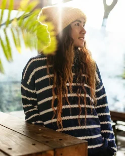 Knitwear|Women's Outlet>Passenger Lakewood Organic Cotton Knitted Jumper Navy Stripe