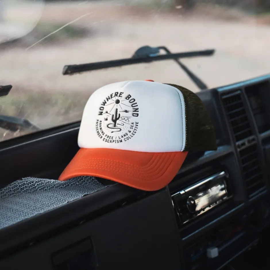 Accessories|Caps & Hats>Passenger Land Sea Snapback Trucker Cap Sunrise Orange