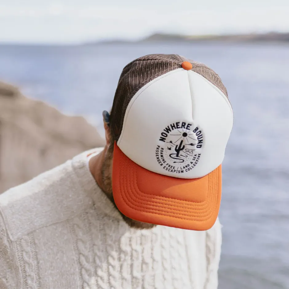 Accessories|Caps & Hats>Passenger Land Sea Snapback Trucker Cap Sunrise Orange