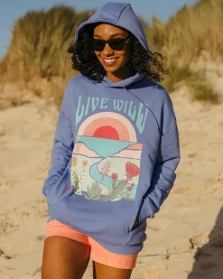 Hoodies & Sweatshirts|Women's Outlet>Passenger Live Wild Recycled Cotton Oversized Hoodie Baja