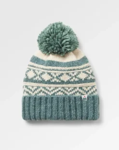 Accessories|Beanies>Floris van Bommel Lodge Recycled Bobble Hat Dark Forest