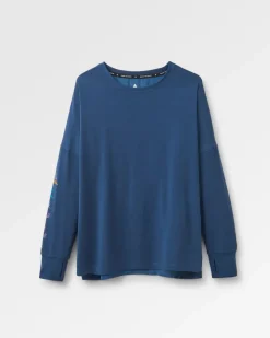 Tops & T-Shirts|Activewear>Passenger Lotus Recycled Active LS Top Dark Denim