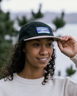 Accessories|Caps & Hats>Floris van Bommel Love The Wild Recycled Cotton 5 Panel Cap Black