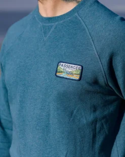 Hoodies & Sweatshirts|Men's Outlet>Passenger Love The Wild Sweatshirt Blue Steel Marl