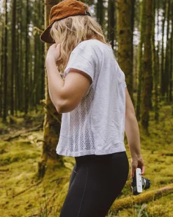 Tops & T-Shirts|Women's Outlet>Passenger Magnolia Recycled Cotton Crochet Trim T-Shirt White
