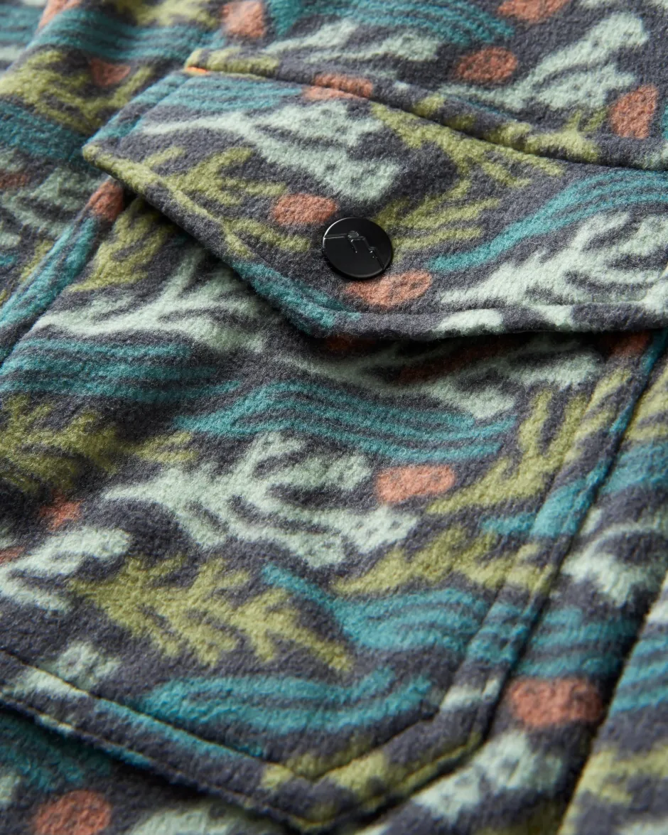 Fleece|Fleece>Floris van Bommel Maple Recycled Polar Fleece Shirt Ocean Current Black