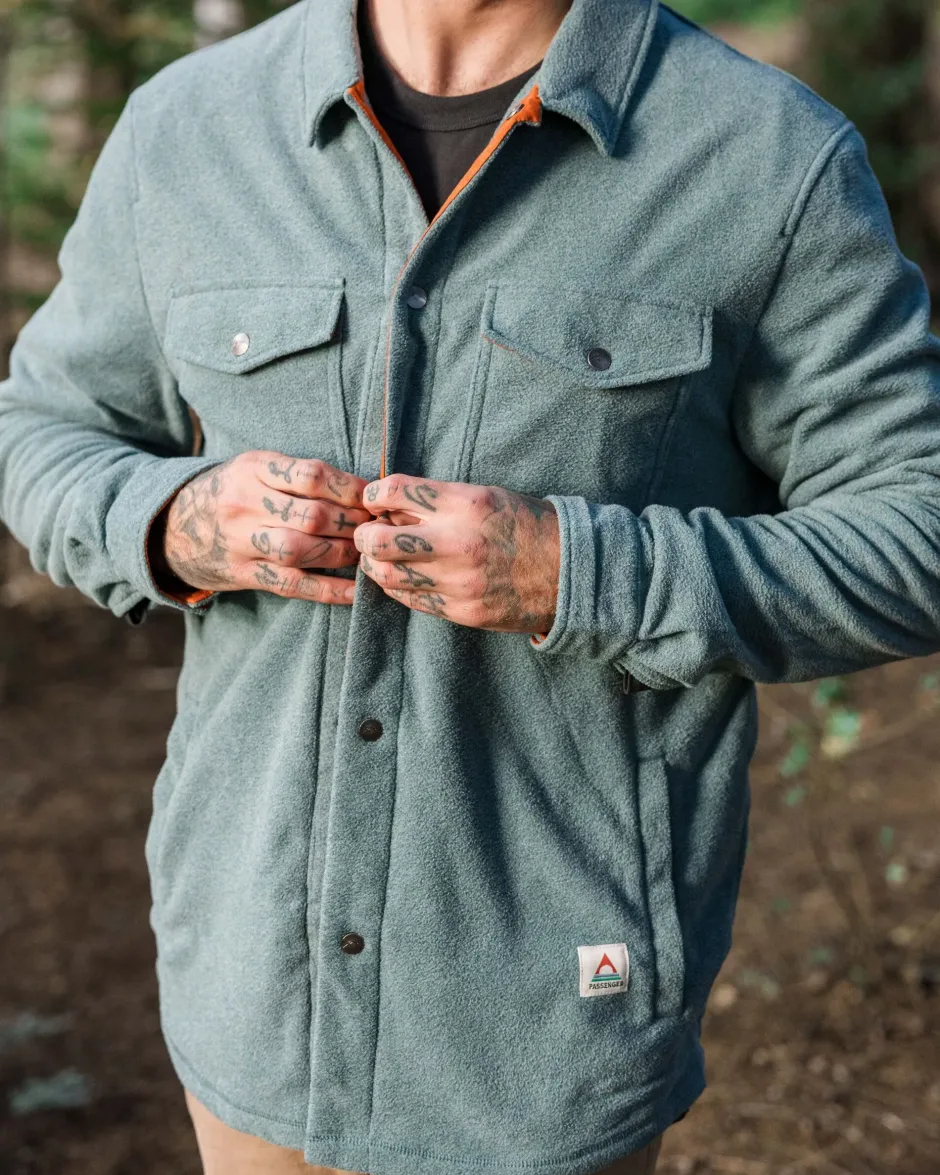 Shirts|Fleece>Passenger Maple Recycled Polar Fleece Shirt Mediterranean Marl