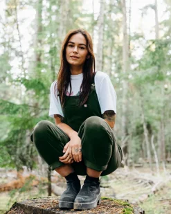 Dungarees & Pants|Winter Road Trip Essentials>Passenger Meadows Organic Cotton Cord Dungarees Fir Tree