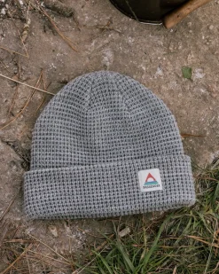 Beanies|Beanies>Floris van Bommel Moss Double Layer Recycled Waffle Beanie Grey Marl