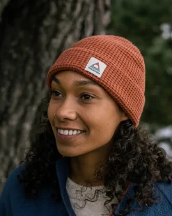 Beanies|Beanies>Floris van Bommel Moss Double Layer Recycled Waffle Beanie Baked Clay