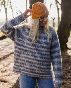 Knitwear|Women's Outlet>Passenger Mountainside Mock Neck Recycled Knitted Jumper Multi Grey