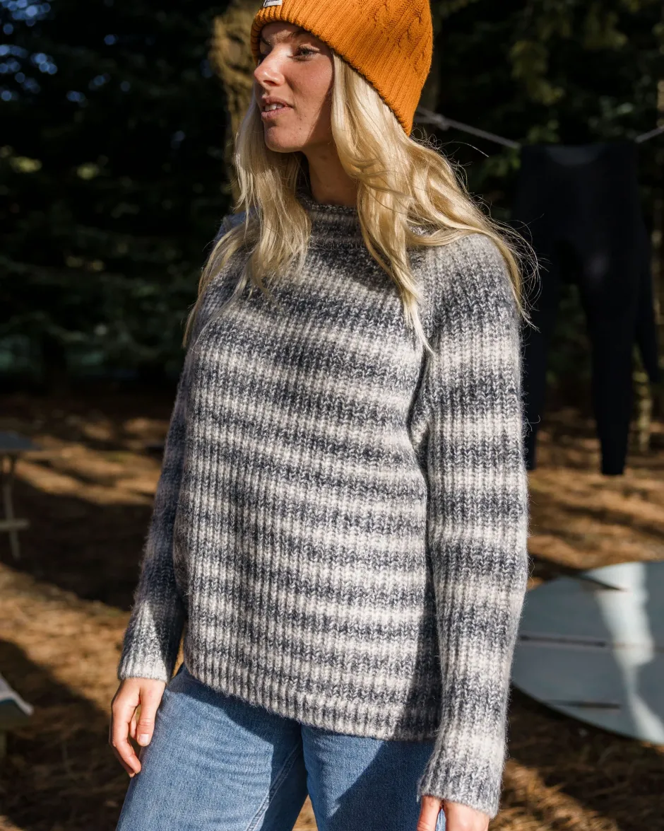 Knitwear|Women's Outlet>Passenger Mountainside Mock Neck Recycled Knitted Jumper Multi Grey
