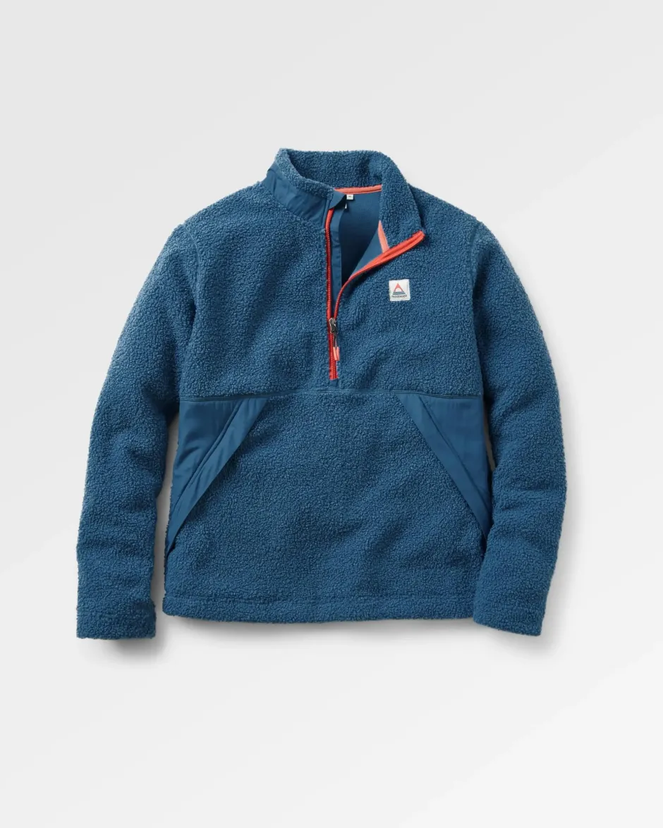 Fleece|Fleece>Floris van Bommel Muse Recycled Polar-Lined Sherpa Fleece Blue Steel