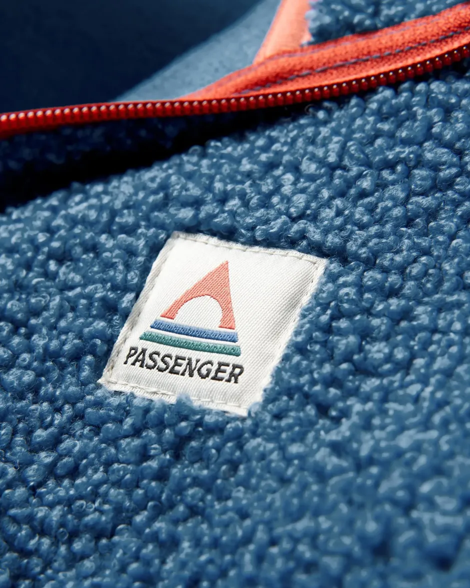 Fleece|Fleece>Floris van Bommel Muse Recycled Polar-Lined Sherpa Fleece Blue Steel