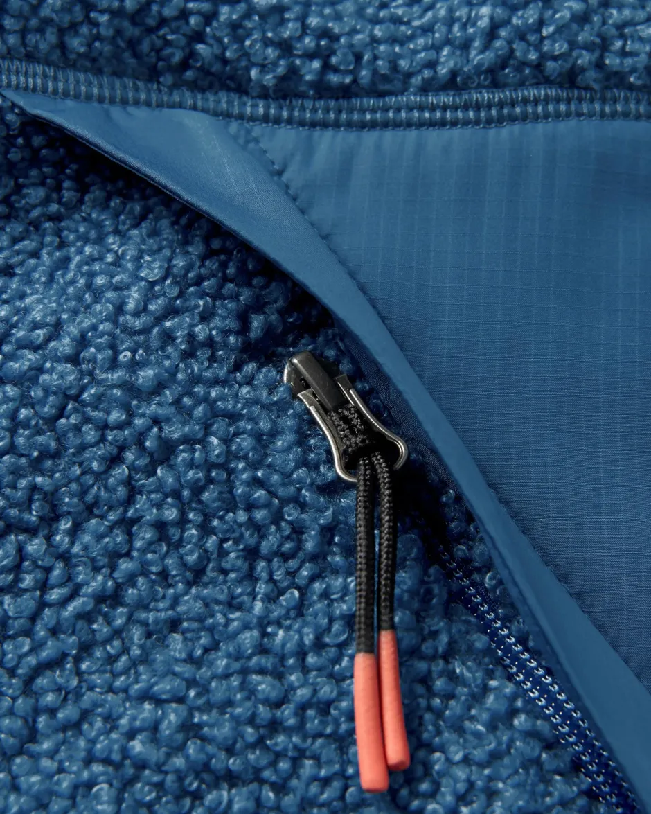Fleece|Fleece>Floris van Bommel Muse Recycled Polar-Lined Sherpa Fleece Blue Steel