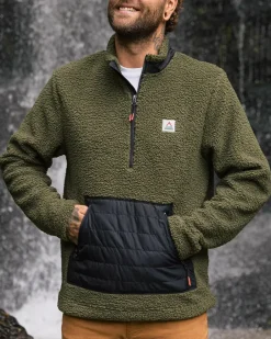 Fleece|Fleece>Passenger Oceanside Recycled Polar-Lined Sherpa Fleece Khaki
