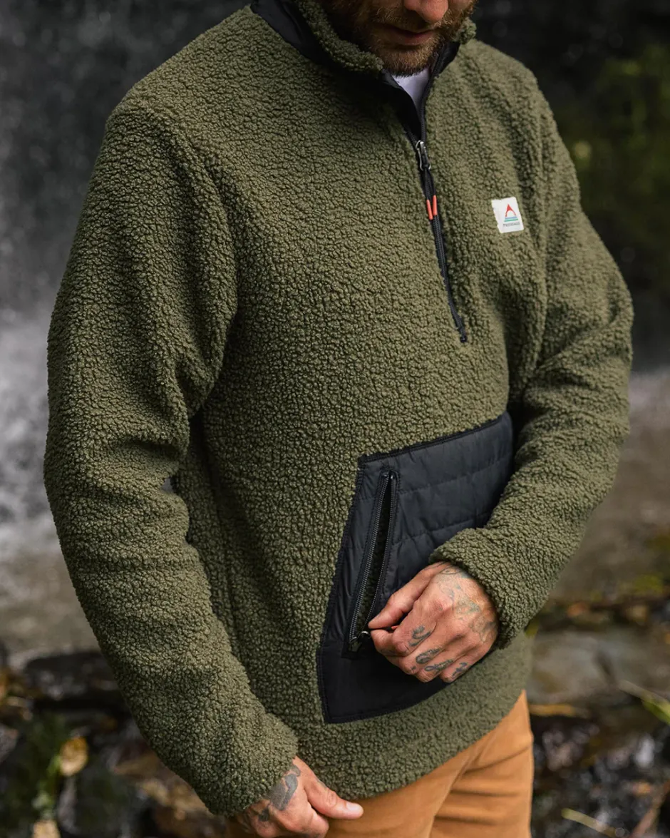 Fleece|Fleece>Passenger Oceanside Recycled Polar-Lined Sherpa Fleece Khaki